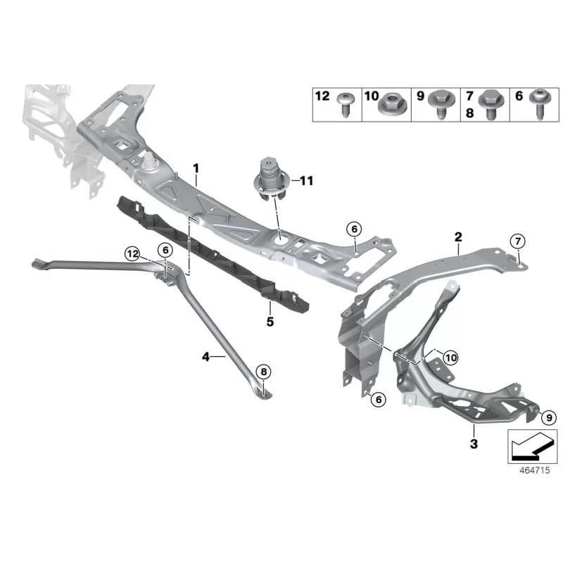 Genuine Mini V-strut, front panel (51647301593)