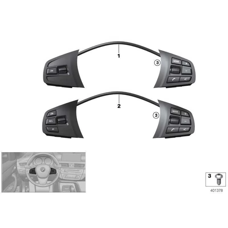 Genuine BMW Steering wheel switch multifunction (61319320197)