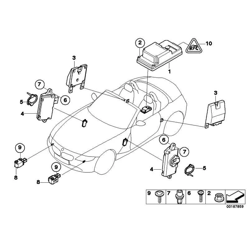Genuine BMW Sensor, B-pillar left (65776948087)